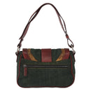 Christian Dior Gaucho Shoulder Bag Denim Green Silver Auth 162945V-2