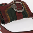 Christian Dior Gaucho Shoulder Bag Denim Green Silver Auth 162945V-6