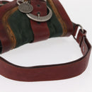 Christian Dior Gaucho Shoulder Bag Denim Green Silver Auth 162945V-7