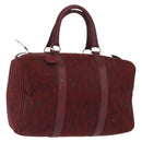 Christian Dior Trotter Canvas Boston Bag Red Gold Auth 162946-1