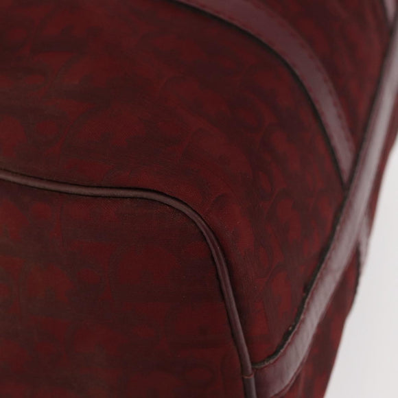 Christian Dior Trotter Canvas Boston Bag Red Gold Auth 162946