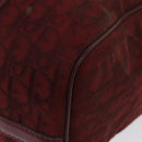 Christian Dior Trotter Canvas Boston Bag Red Gold Auth 162946-17