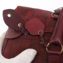 Christian Dior Trotter Canvas Boston Bag Red Gold Auth 162946-9