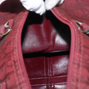 Christian Dior Trotter Canvas Boston Bag Red Gold Auth 162946-19