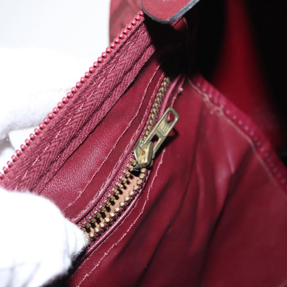 Christian Dior Trotter Canvas Boston Bag Red Gold Auth 162946