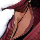 Christian Dior Trotter Canvas Boston Bag Red Gold Auth 162946-12