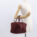 Christian Dior Trotter Canvas Boston Bag Red Gold Auth 162946-21