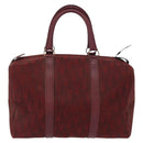 Christian Dior Trotter Canvas Boston Bag Red Gold Auth 162946-2
