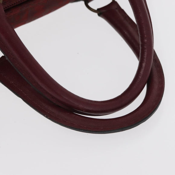 Christian Dior Trotter Canvas Boston Bag Red Gold Auth 162946
