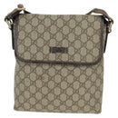GUCCI GG Supreme Shoulder Bag PVC Beige Gold 223666 Auth 162948-2