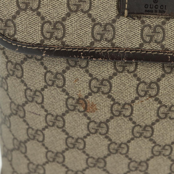 GUCCI GG Supreme Shoulder Bag PVC Beige Gold 223666 Auth 162948