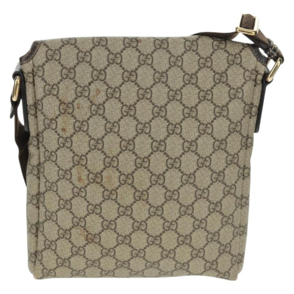GUCCI GG Supreme Shoulder Bag PVC Beige Gold 223666 Auth 162948