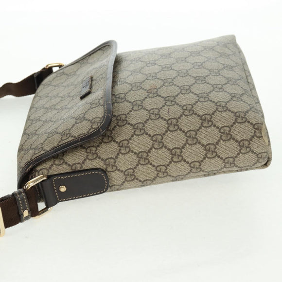 GUCCI GG Supreme Shoulder Bag PVC Beige Gold 223666 Auth 162948
