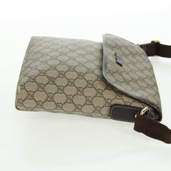 GUCCI GG Supreme Shoulder Bag PVC Beige Gold 223666 Auth 162948