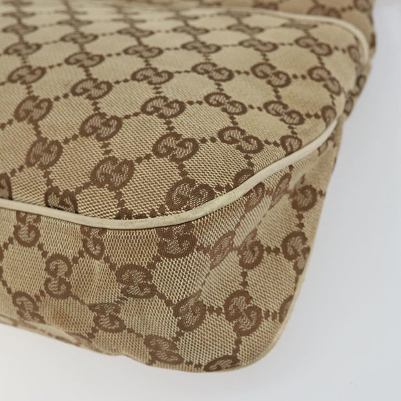 GUCCI GG Canvas Shoulder Bag Beige Gold 121023 Auth 162950