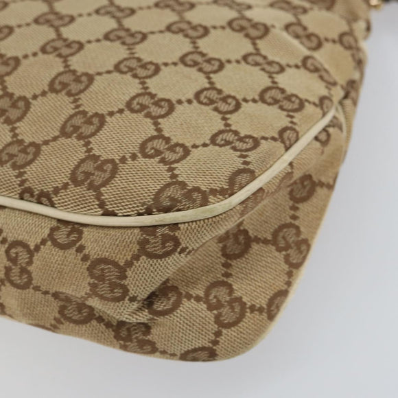 GUCCI GG Canvas Shoulder Bag Beige Gold 121023 Auth 162950