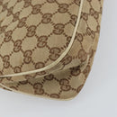 GUCCI GG Canvas Shoulder Bag Beige Gold 121023 Auth 162950-9