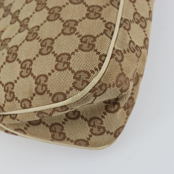 GUCCI GG Canvas Shoulder Bag Beige Gold 121023 Auth 162950