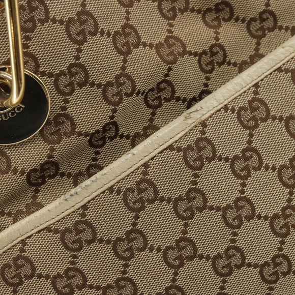 GUCCI GG Canvas Shoulder Bag Beige Gold 121023 Auth 162950