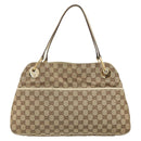 GUCCI GG Canvas Shoulder Bag Beige Gold 121023 Auth 162950-13