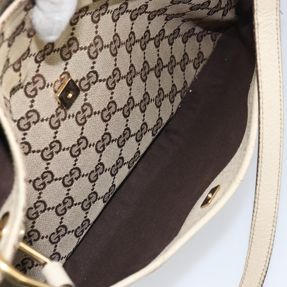 GUCCI GG Canvas Shoulder Bag Beige Gold 121023 Auth 162950