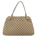 GUCCI GG Canvas Shoulder Bag Beige Gold 121023 Auth 162950-2