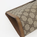 GUCCI GG Supreme Web Sherry Line Clutch Bag PVC Beige 89 01 033 Auth 162952-16