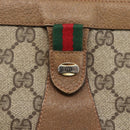 GUCCI GG Supreme Web Sherry Line Clutch Bag PVC Beige 89 01 033 Auth 162952-8