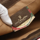 GUCCI GG Supreme Web Sherry Line Clutch Bag PVC Beige 89 01 033 Auth 162952-9