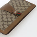 GUCCI GG Supreme Web Sherry Line Clutch Bag PVC Beige 89 01 033 Auth 162952-5