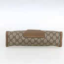 GUCCI GG Supreme Web Sherry Line Clutch Bag PVC Beige 89 01 033 Auth 162952-6