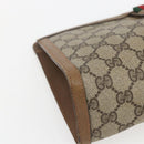 GUCCI GG Supreme Web Sherry Line Clutch Bag PVC Beige 89 01 033 Auth 162952-14