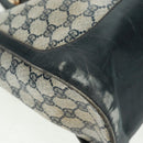 GUCCI GG Supreme Sherry Line Hand Bag PVC Navy Gold Auth 162954-10