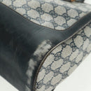 GUCCI GG Supreme Sherry Line Hand Bag PVC Navy Gold Auth 162954-11