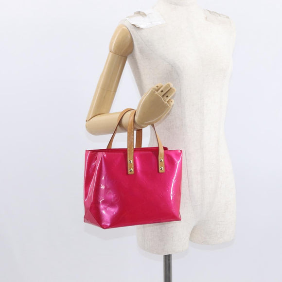 LOUIS VUITTON Monogram Vernis Reade PM Hand Bag Fuchsia Pink M91221 Auth 162960