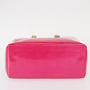 LOUIS VUITTON Monogram Vernis Reade PM Hand Bag Fuchsia Pink M91221 Auth 162960-5