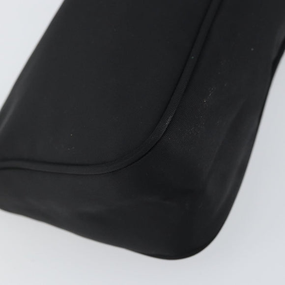 PRADA Accessory Pouch Nylon Black Silver Auth 162965V