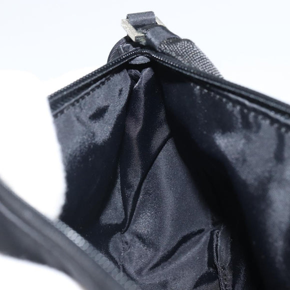 PRADA Accessory Pouch Nylon Black Silver Auth 162965V