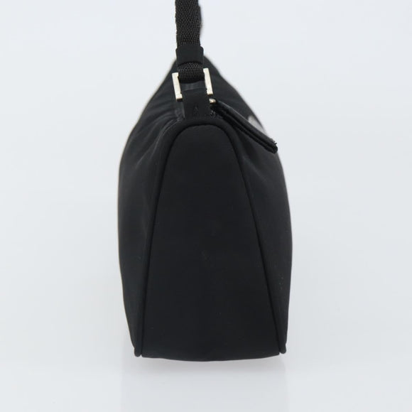 PRADA Accessory Pouch Nylon Black Silver Auth 162965V