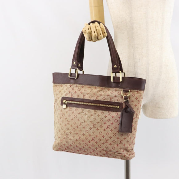 LOUIS VUITTON Monogram Mini Lucille GM Tote Bag Red M92677 LV Auth 162967