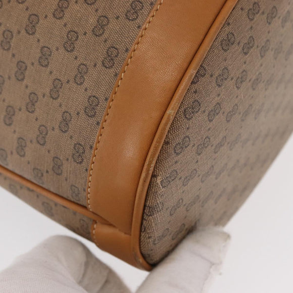 GUCCI Micro GG Supreme Shoulder Bag PVC Beige Gold Auth 162968