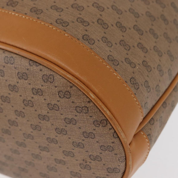 GUCCI Micro GG Supreme Shoulder Bag PVC Beige Gold Auth 162968