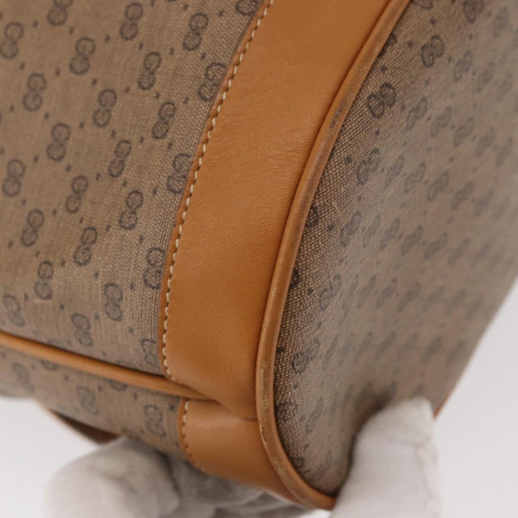 GUCCI Micro GG Supreme Shoulder Bag PVC Beige Gold Auth 162968