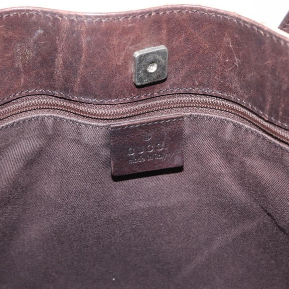 GUCCI GG Canvas Tote Bag Beige Silver 73983 Auth 162969