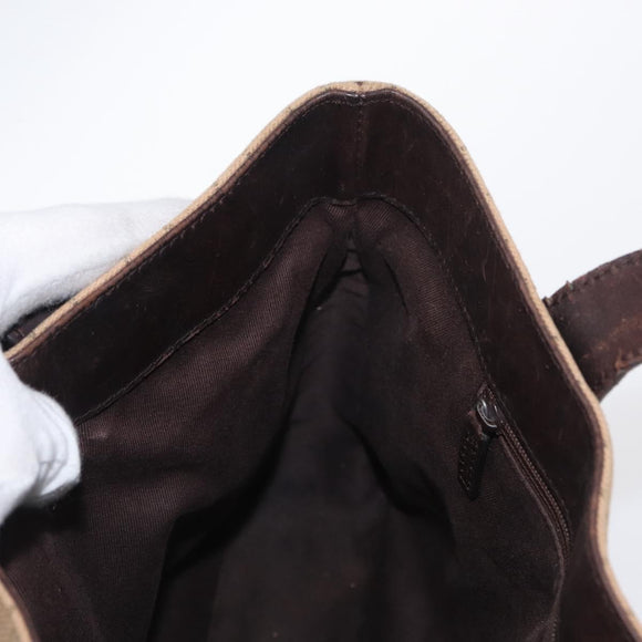 GUCCI GG Canvas Tote Bag Beige Silver 73983 Auth 162969