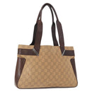 GUCCI GG Canvas Tote Bag Beige Silver 73983 Auth 162969-1