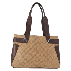 GUCCI GG Canvas Tote Bag Beige Silver 73983 Auth 162969 - 0