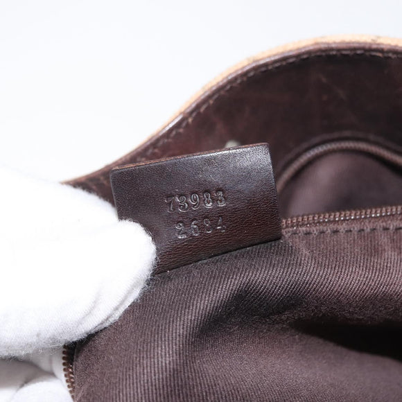 GUCCI GG Canvas Tote Bag Beige Silver 73983 Auth 162969