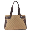 GUCCI GG Canvas Tote Bag Beige Silver 73983 Auth 162969-2