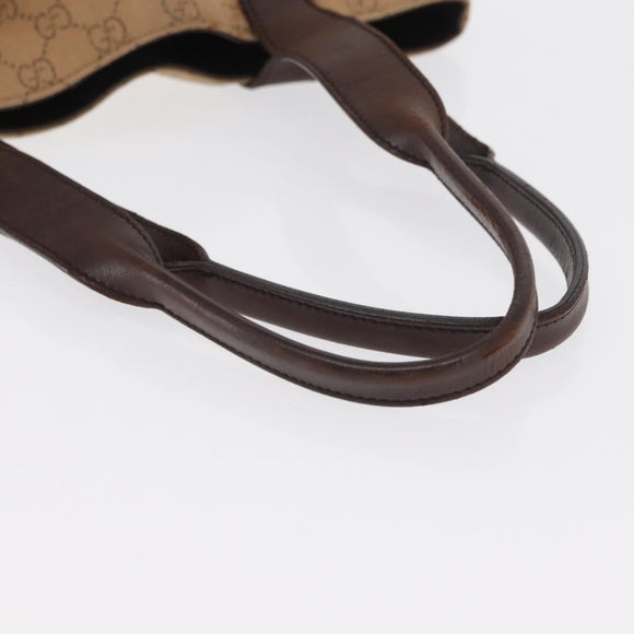 GUCCI GG Canvas Tote Bag Beige Silver 73983 Auth 162969